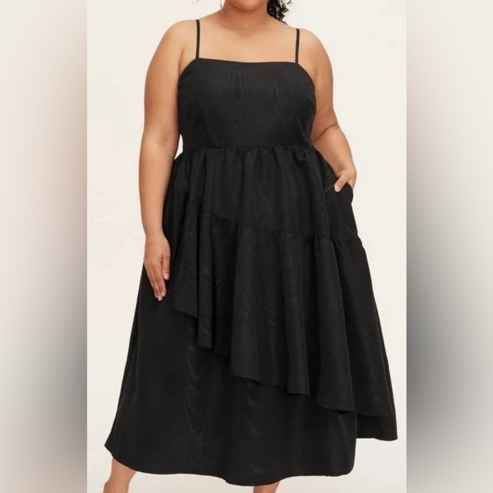 Kate Spade X Target Black Ruffled Midi Dress Size XXL